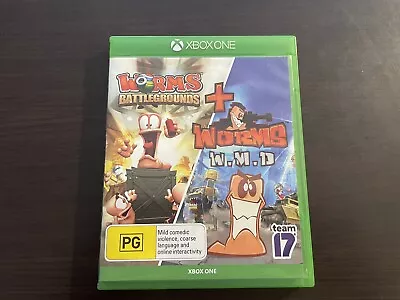 Worms Battlegrounds + Worms W.M.D - Xbox One - PAL - Complete • $65