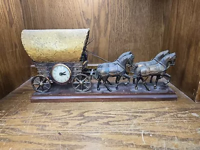 VTG/Antique 50's Horse Drawn Covered Wagon United Clock 550 Lamp Clock Arm • $70