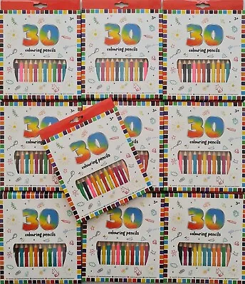 Grafix Half Size Colouring Pencils - Box Of 30 - Mixed Colours Wholesale • £3.49