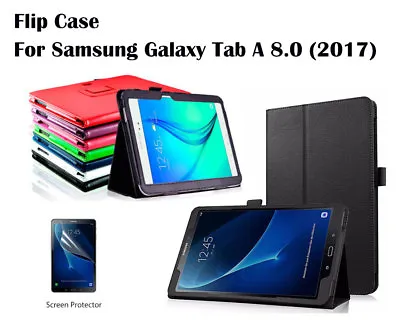 For Samsung Galaxy Tab A 8.0 (2017) Screen Film/Flip PU Leather Case • $15