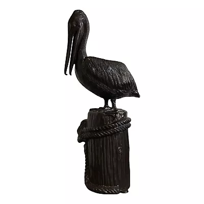 Bronze Pelican Sculpture On Piling Post Statue With Faux Rope • $2414.50