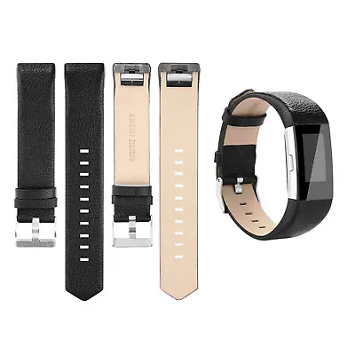 $14.99 • Buy Genuine Leather Wrist Watch Band Strap Replacement For Fitbit Charge 2 Wristband