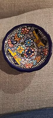 Talavera Zepeda Pueblo Dip Salsa Bowl Rippled Edge • $9.99