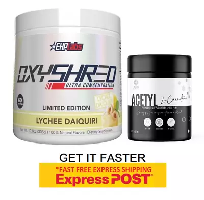 $79.98 • Buy Ehplabs Oxyshred All Flavours | Atp Aceytl L-Carnitine | Fat Burn Booster