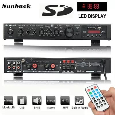 Sunbuck 2200W HiFi Bluetooth Power Amplifier 5 Channel Stereo Home Audio Amp   • $79.99