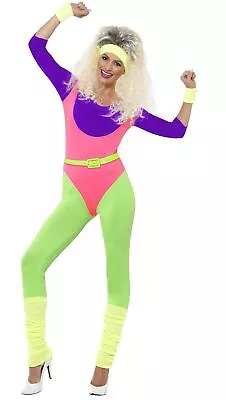 Smiffys 80s Work Out Costume With Jumpsuit Neon (Size M) (US IMPORT) • $60.27
