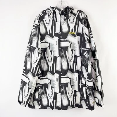 $102.48 • Buy Analog Men’s Windbreaker Jacket Black & White X-Ray Airport Print Zip Up Size XL