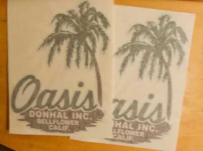 Oasis Donhal Inc Bellflower CA Vintage Travel Trailer Reproduction Decal Ur Pic • $53