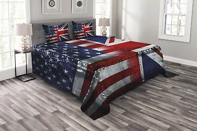 Union Jack Bedspread Alliance UK And USA • £55.99