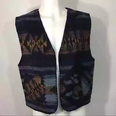 Vintage Vanderbilt Men's Small Wool Blend Vest Southwest Design • $45