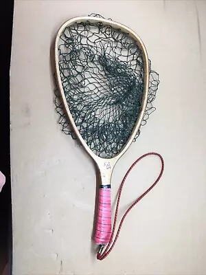 Vintage Wood Fishing Net Fly Fish Bass Trout River Stream Camping Hiking Outdoor • $15