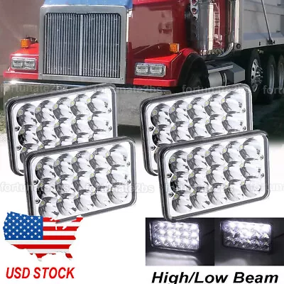 For Western Star 4900 4''x6  LED Truck Headlights H4656/4651 High/Low Beam 4pcs • $53.99