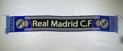 Real Madrid FC CF Logo Two Sided Scarf Soccer Football Licensed White Blue 52” • $11.25