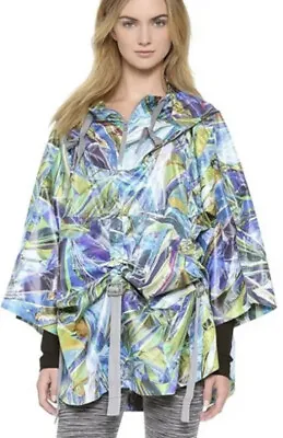 STELLA MCCARTNEY X ADIDAS Climaproof Run Print Cape Poncho  Trench Coat $500 Sz • $111.20