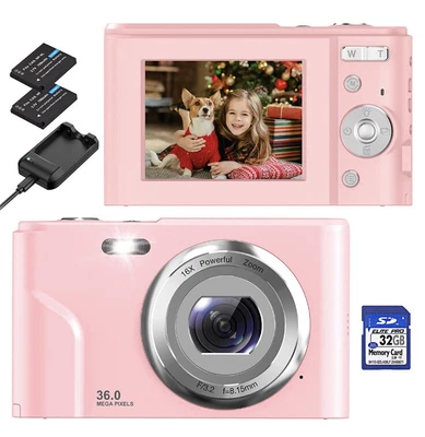 $53.99 • Buy Digital Camera, COZPUZHAT Vlogging Camera Mini Kids Camera FHD 1080P 36.0 MP 16X