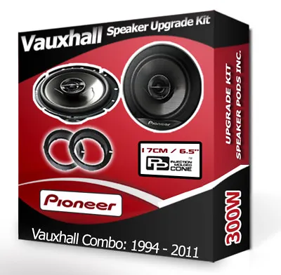 Vauxhall Combo Front Door Speakers Pioneer Car Speakers + Adapter Pods 300W • £72.99