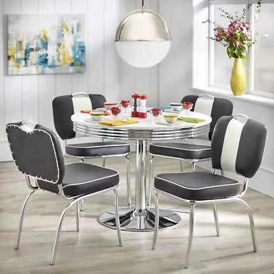 Black Finish Dining Set Vintage Retro American Style 5 Piece • $879.77