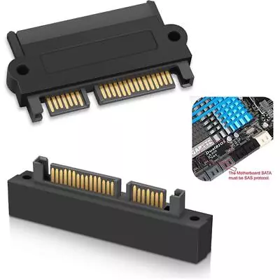 SFF-8482 SAS To SATA 22 Pin Angle 180 DegreeHard Disk Adapter J1 Converter US • $2.84