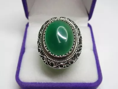 Vintage Russian Sterling Silver 925 Ring Chrysoprase  Women's Jewelry 7.75 • $149
