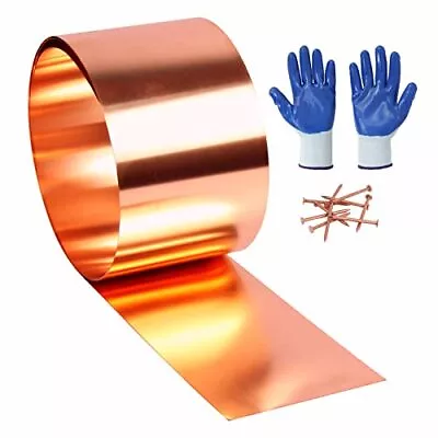 Copper Flashing 99.95% Pure 16 Oz 24 Gauge 0.5mm Thickness 10 Feet Length Copper • $82.93