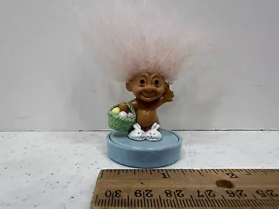 Troll Doll 1 1/2  Russ Easter Rubber Stamp  I Love You  Light Pink Hair • $9.99