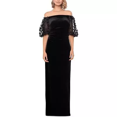 Xscape Womens Velvet Off-The-Shoulder Formal Evening Dress Gown BHFO 3870 • $65.99