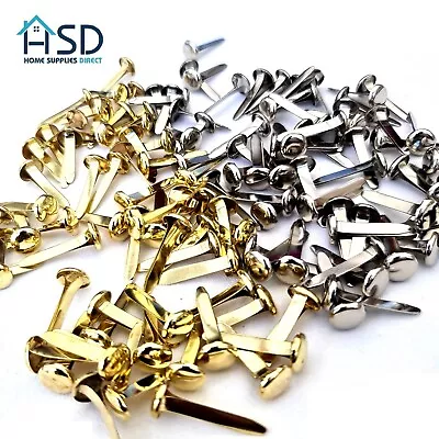 Split Pins Paper Fasteners Butterfly Clips 20mm Art & Crafts Brass/Chrome Plated • £2.98