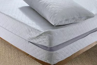 £6.99 • Buy FULLY Enclosed Zipped Mattress Cover Protector Anti Allergy Double & King Size