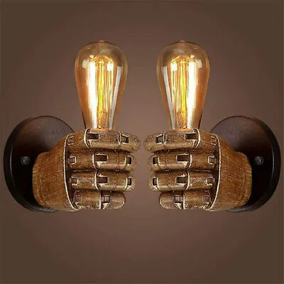 Industrial Fist Wall Sconce Plug In Wall Light Fitting Home Bar Indoor Lamp UK • £17