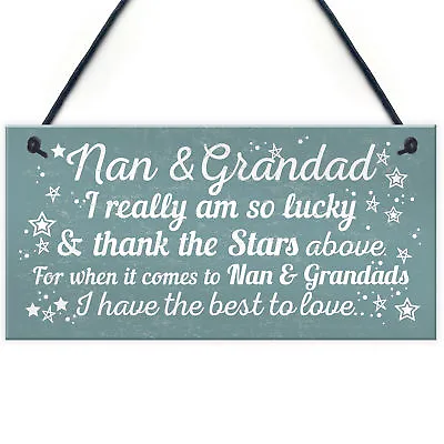 Best Nan And Grandad Gift Home Plaque Grandparent Sign Keepsake THANK YOU Gift • £3.99