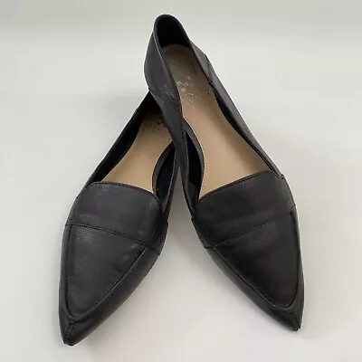 Vince Camuto Black Flat Loafers 9.5 M / 41 Pointed Toe Slip On Women’s Shoes • $33.85