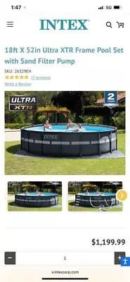 $850 • Buy 18ft X 52in Ultra XTR Frame Pool Set With Sand Filter Pump 26329EH L/P