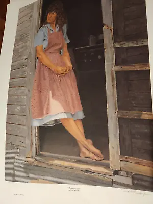 Signed RARE !!! D E Andorfer Country Girl Print Poster NICE!!!USA Poster 24x30 • $49.99