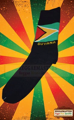 £6.49 • Buy  Guyana Flag Knitted Black Socks Top Quality Roots Rasta Reggae (11)