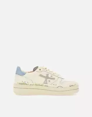 Premiata Micol6789 Leather Sneakers Cream/light Blue  100% Original • $273