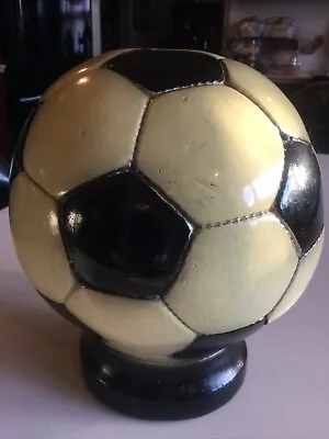 Vintage Large 9” Soccer Ball Ceramic Coin Bank • $25