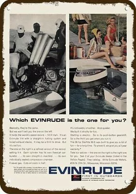 1965 EVINRUDE V-4 & STARFLITE 90-S BOAT MOTOR Vintage Look REPLICA METAL SIGN • $24.99