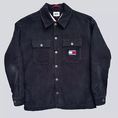 Tommy Jeans Black Corduroy Denim Jacket - Medium • £50