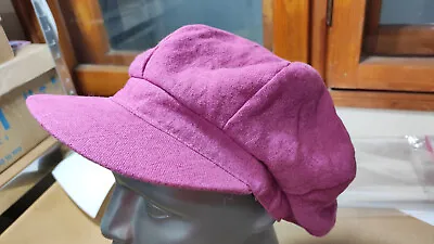 Stefanel Italy Purple 100% Linen Beret Hat Cap Size 57 Designer • $24.95