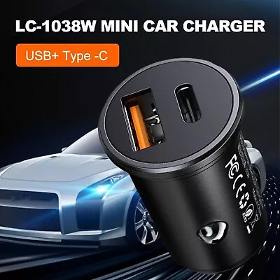 Type C Car Charger USB C Fast Charging Car USB Adapter Type C Dual Port Quick • $19.99