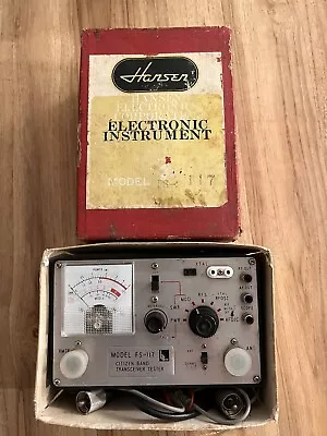 '70s HANSEN JAPAN FS117 CB RADIO TRANSCEIVER TESTER ELECTRONIC INSTRUMENT IN BOX • $78.11