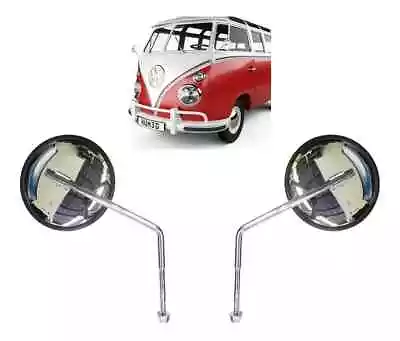 SET Type 2 Vw Bus Outside Chrome Mirror  1950-67 Round Type PAIR • $129