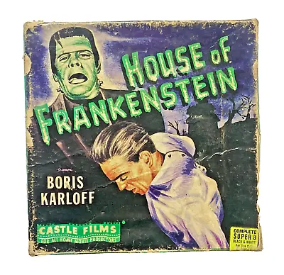 House Of Frankenstein Vintage 8mm Movie Castle Films 1043 Boris Karloff Super 8 • $36.31