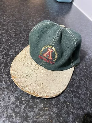 Avirex Baseball Cap Vintage 80s With Distressed Leather Peak • £25