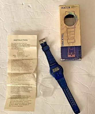 Vintage Talking Voice LCD Alarm Watch Blue. New Battery Installed !!! • $12