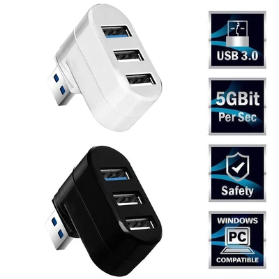 $13.32 • Buy 3 Ports USB Hub 2.0 3.0 Splitter Adapter For PC Laptop Notebook Expansion