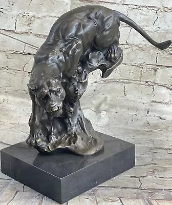 Extra Large Art Deco Cougar Mountain Lion Bronze Sculpture By Bugatti Home Sale • $279.65