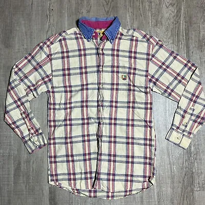 Vintage Duck Head Long Sleeve Button-Down Collared Plaid Pocket Shirt (Size M) • $14.99