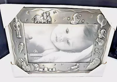 Malden Picture Frame Pewter Alphabet Toys Child Baby For 4  X 6  Photo With Box • $11.90