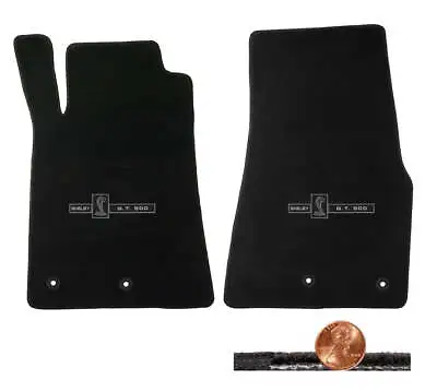 2013 2014 Shelby Mustang 2pc Black Classic Loop Floor Mats - GT500 Cobra Logos • $138.99